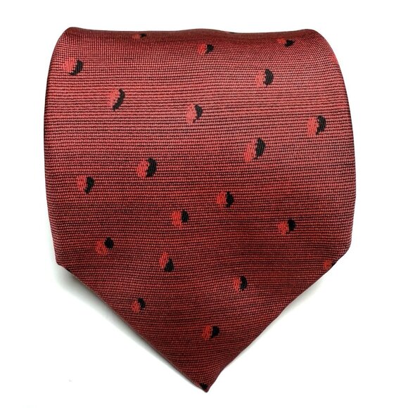 Hermes Other - Hermes Mens Necktie 100% Silk Red Abstract Geometric Designer Tie Made In France